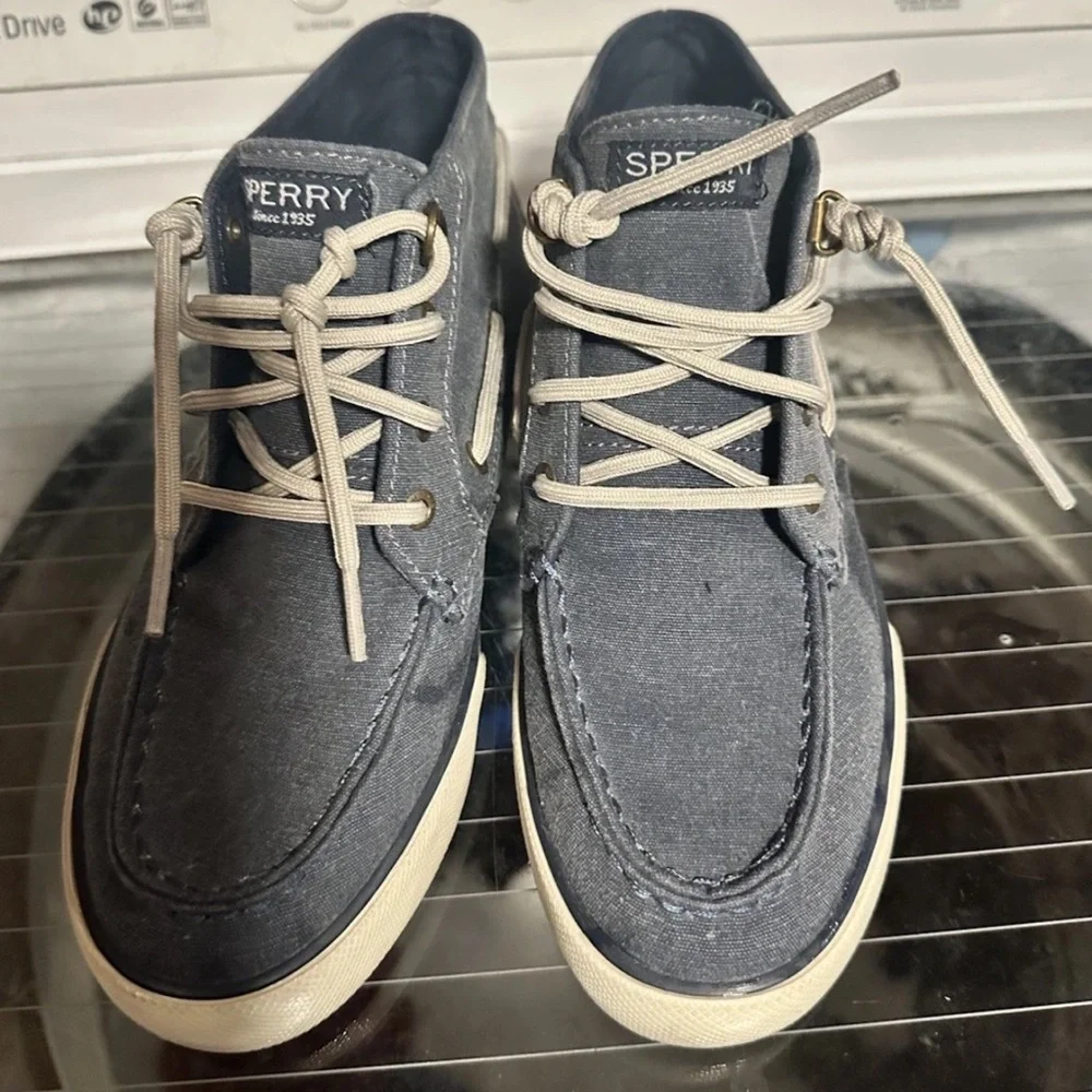 Sperry Denim Blue Pier Crest Ankle Boat Shoes - Size 7